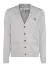 Bold Fox Head Patch Regular Cardigan Grey - MAISON KITSUNE - BALAAN 2