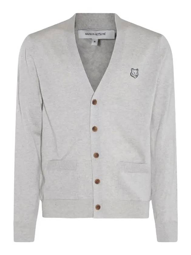 Bold Fox Head Patch Regular Cardigan Grey - MAISON KITSUNE - BALAAN 2