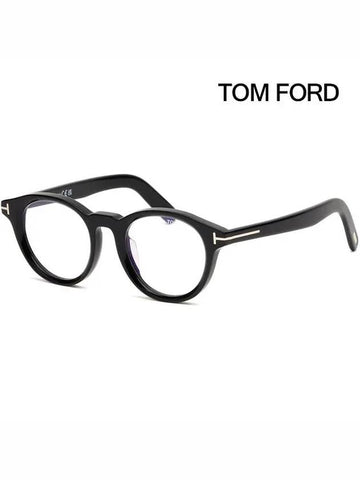 Blue light blocking glasses frame TF5931DB 001 Horn rim round Asian fit - TOM FORD - BALAAN 1