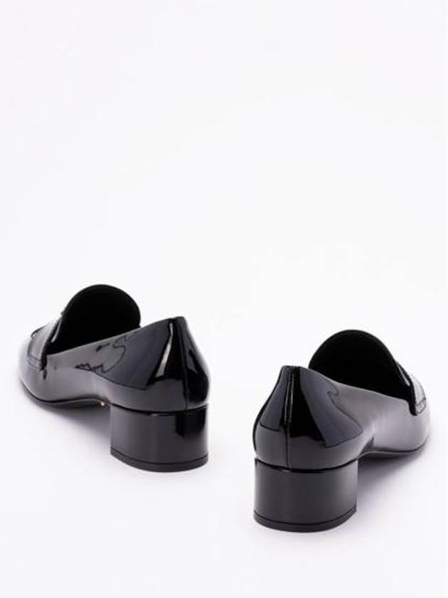 Triangle Logo Patent Leather Loafers Black - PRADA - BALAAN 4