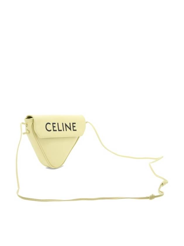 Logo Leather Triangle Cross Bag Pale Yellow - CELINE - BALAAN 3