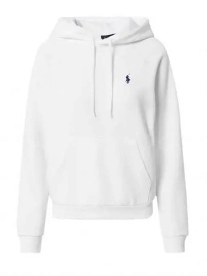 Women's Embroidered Logo Long Sleeve Hoodie White - POLO RALPH LAUREN - BALAAN 2