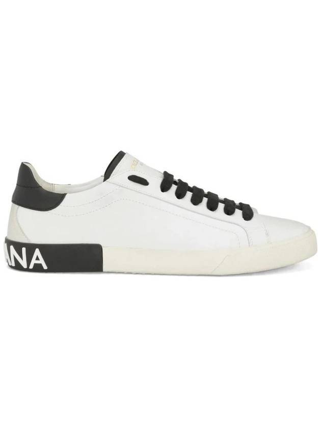 Calfskin Portofino Vintage Sneakers White Black - DOLCE&GABBANA - BALAAN 1