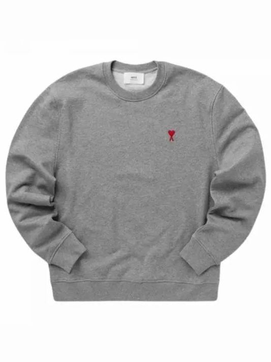 Small Heart Logo Sweatshirt Grey - AMI - BALAAN 2