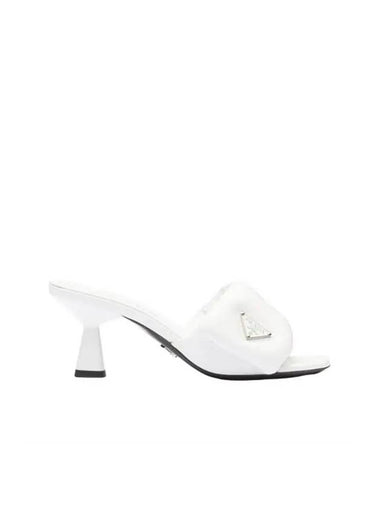 Soft Padded Nappa Sandals Heel White - PRADA - BALAAN 1