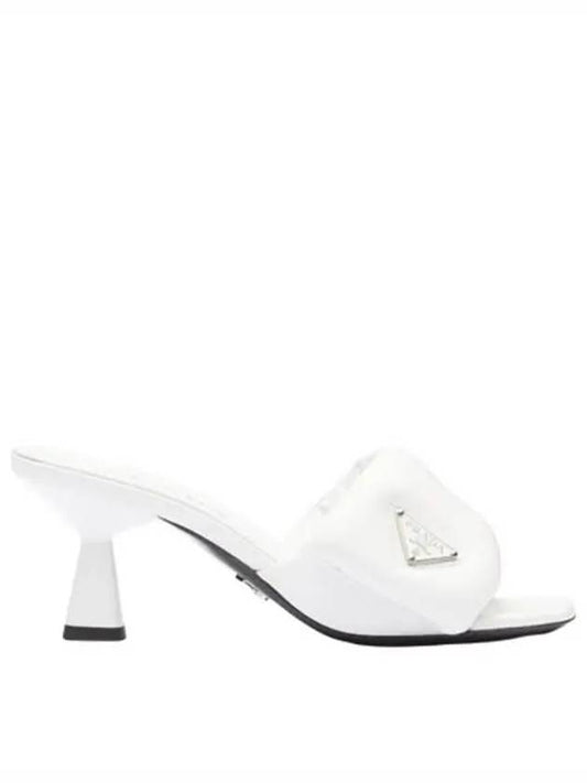 Soft Padded Nappa Sandal Heels White - PRADA - BALAAN 1