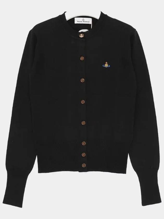 Bea Logo Wool Cardigan Black - VIVIENNE WESTWOOD - BALAAN 4