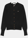 Bea Logo Wool Cardigan Black - VIVIENNE WESTWOOD - BALAAN 3