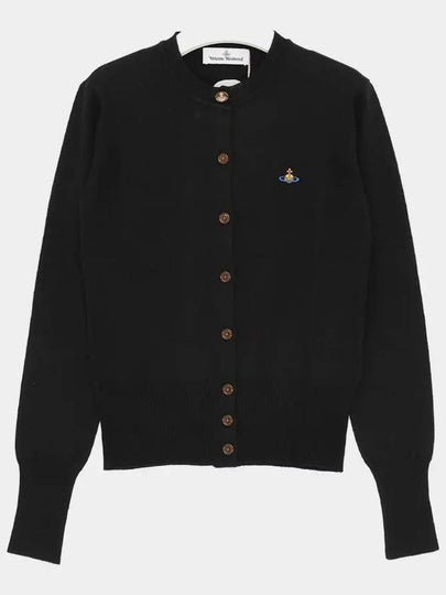 Bea Logo Wool Cardigan Black - VIVIENNE WESTWOOD - BALAAN 2