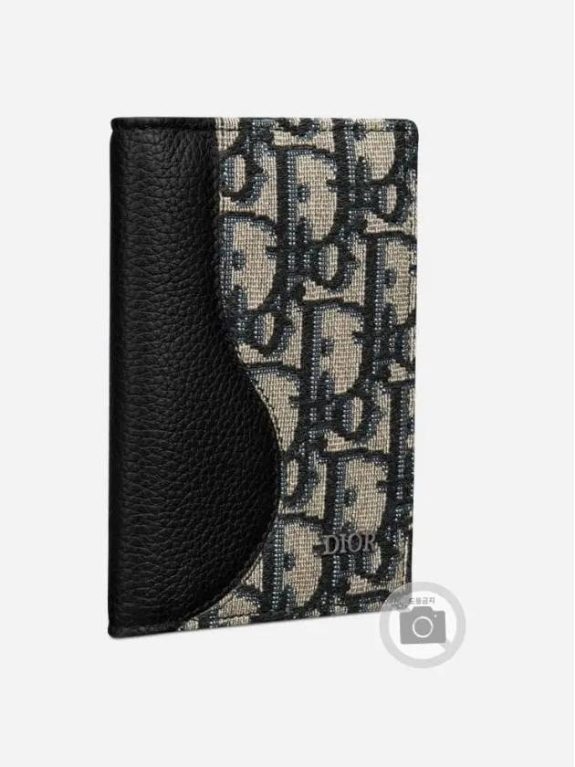 Oblique Saddle Bifold Card Wallet Black - DIOR - BALAAN 4