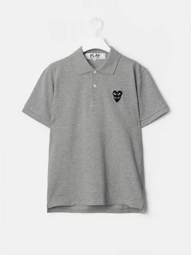 Unisex Double Black Heart Waffen Polo T shirt Blouse Southern Gray Domestic Product GM0024040882856 - COMME DES GARCONS PLAY - BALAAN 1