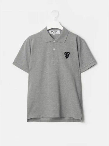 Unisex Double Black Heart Waffen Polo T shirt Blouse Southern Gray Domestic Product GM0024040882856 - COMME DES GARCONS PLAY - BALAAN 1