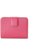 Small Saffiano Half Wallet Pink - PRADA - BALAAN 4