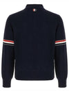 Striped Virgin Wool Long Sleeve Polo Shirt Navy - THOM BROWNE - BALAAN 3