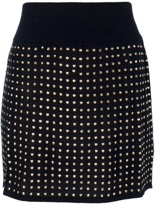 PIERRE GOLD Stud miniskirt - BALMAIN - BALAAN 1