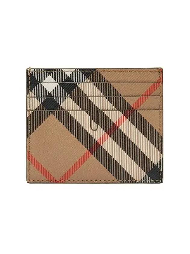 Check Card Wallet Beige - BURBERRY - BALAAN 5