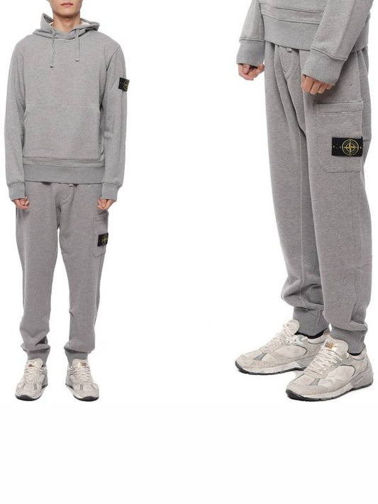 Garment Dyed Cotton Fleece Cargo Truck Pants Melange Grey - STONE ISLAND - BALAAN 2