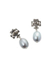 Kira Pave Pearl Drop Earrings Silver - TORY BURCH - BALAAN 5