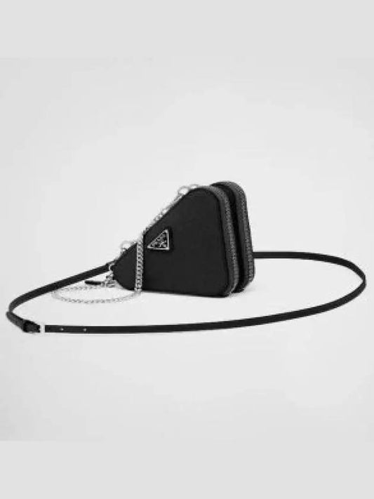 Saffiano Leather Mini Pouch Black - PRADA - BALAAN 2