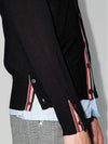 Men's Sustainable Classic Diagonal Wool Cardigan Black - THOM BROWNE - BALAAN 11