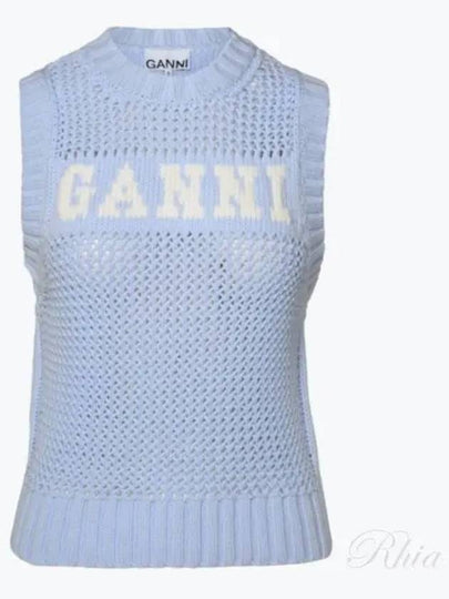 Cotton Rope Vest Poder Blue - GANNI - BALAAN 2