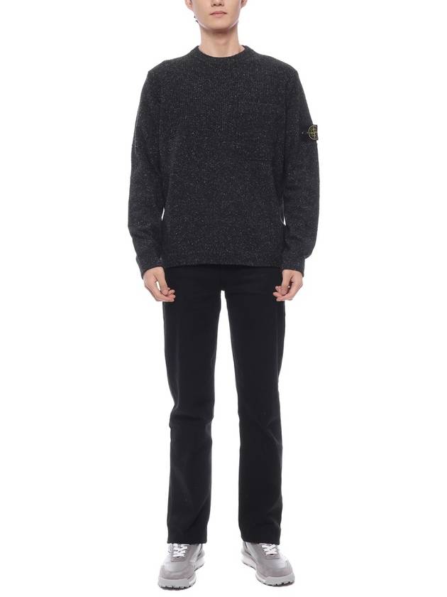 Speckle Crew Neck Knit Top Black - STONE ISLAND - BALAAN 4