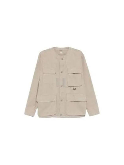 Armored Stretch Button Over Long Sleeve Shirt Beige - CP COMPANY - BALAAN 2