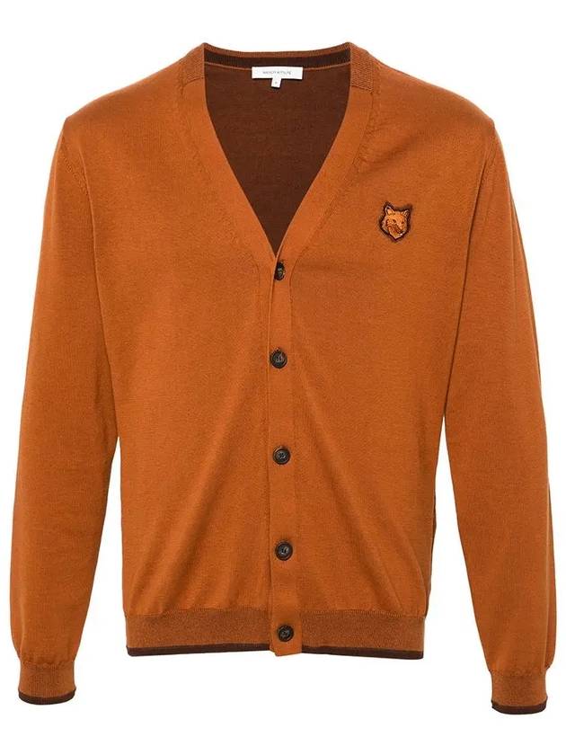 Bold Fox Head Cotton Cardigan Tobacco - MAISON KITSUNE - BALAAN 3