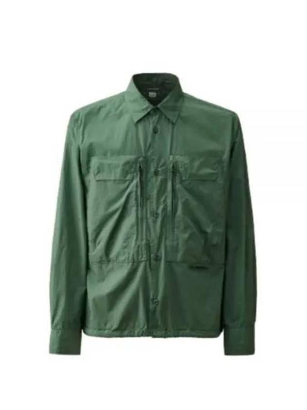 Cotton Popeline Over Long Sleeve Shirt Green - CP COMPANY - BALAAN 2