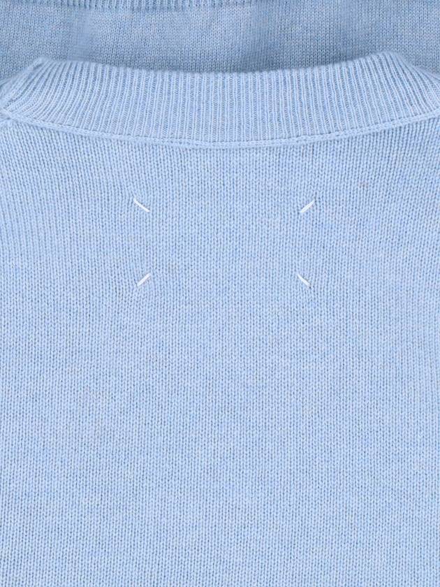 Crew Neck Cashmere Knit Top Pale Blue - MAISON MARGIELA - BALAAN 4