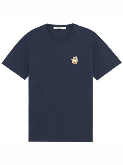 All Right Fox Patch Cotton Short Sleeve T-Shirt Navy - MAISON KITSUNE - BALAAN 2