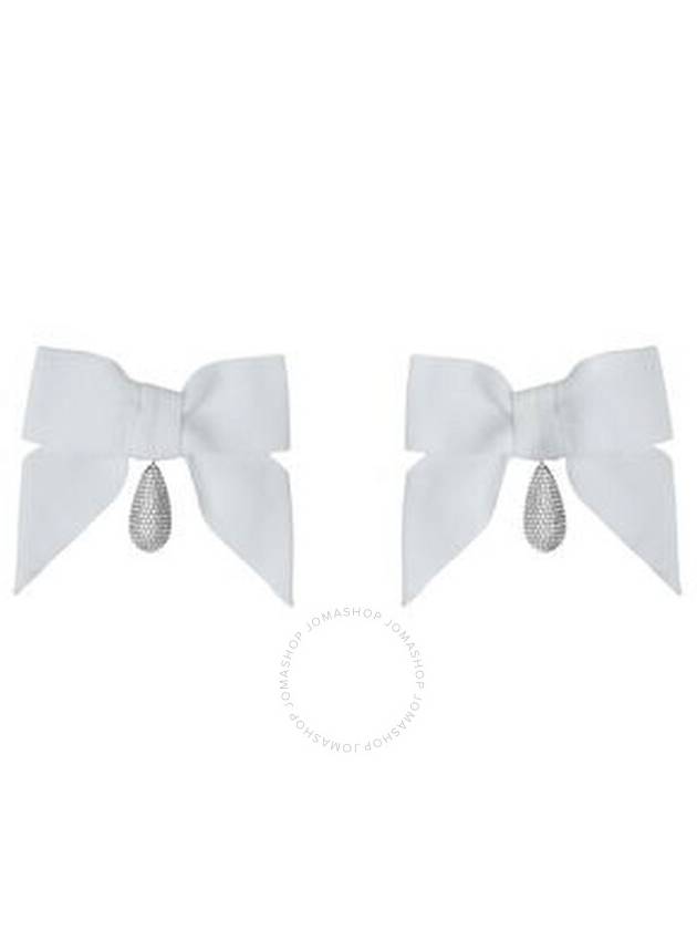 Burberry Crystal Oversized Bow Palladium-Plated Crystal Detail Earrings - BURBERRY - BALAAN 2