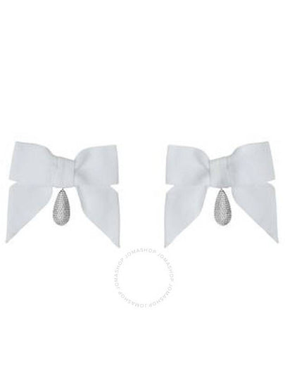 Burberry Crystal Oversized Bow Palladium-Plated Crystal Detail Earrings - BURBERRY - BALAAN 2