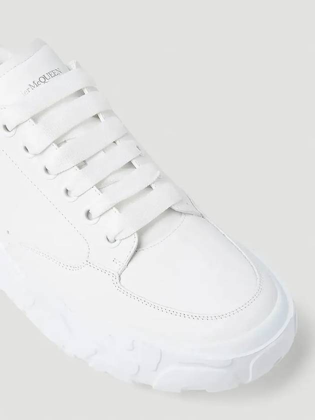 Court Court Oversole All White Leather Sneakers - ALEXANDER MCQUEEN - BALAAN 5