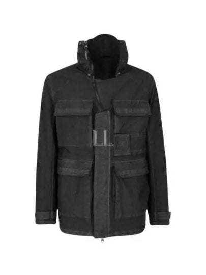 Metropolis Logo Patch Hooded Jacket Black - CP COMPANY - BALAAN 2