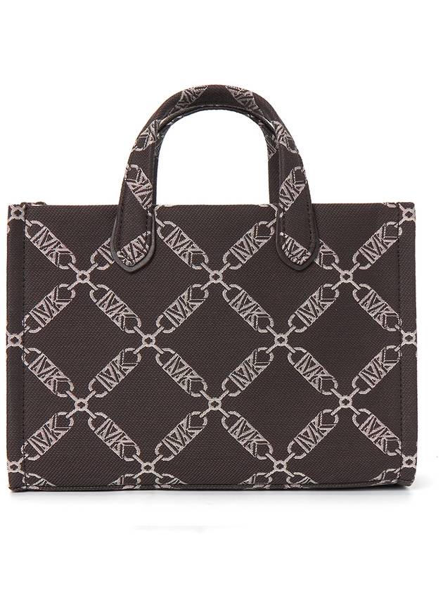 Gigi Small Jacquard Tote Bag Chocolate - MICHAEL KORS - BALAAN 5