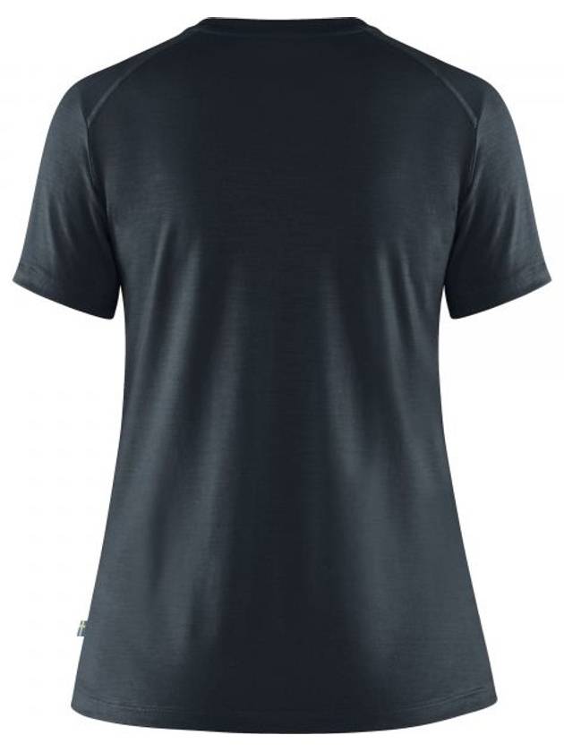 Women's Abisko Wool Short Sleeve T-Shirt Dark Navy - FJALL RAVEN - BALAAN 3