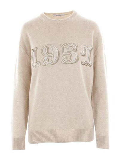 Plata crew neck knit top beige - MAX MARA - BALAAN 2