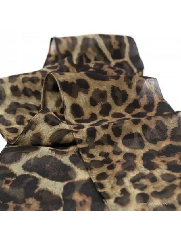 571161 3Y035 2760 Leopard Silk Scarf - SAINT LAURENT - BALAAN 4