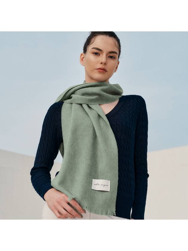 Minimal Lambs Wool Muffler Light Olive - WHITE PROJECT - BALAAN 2