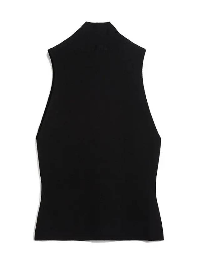 Ribbed Knit Turtleneck Sleeveless Black - DIESEL - BALAAN 3