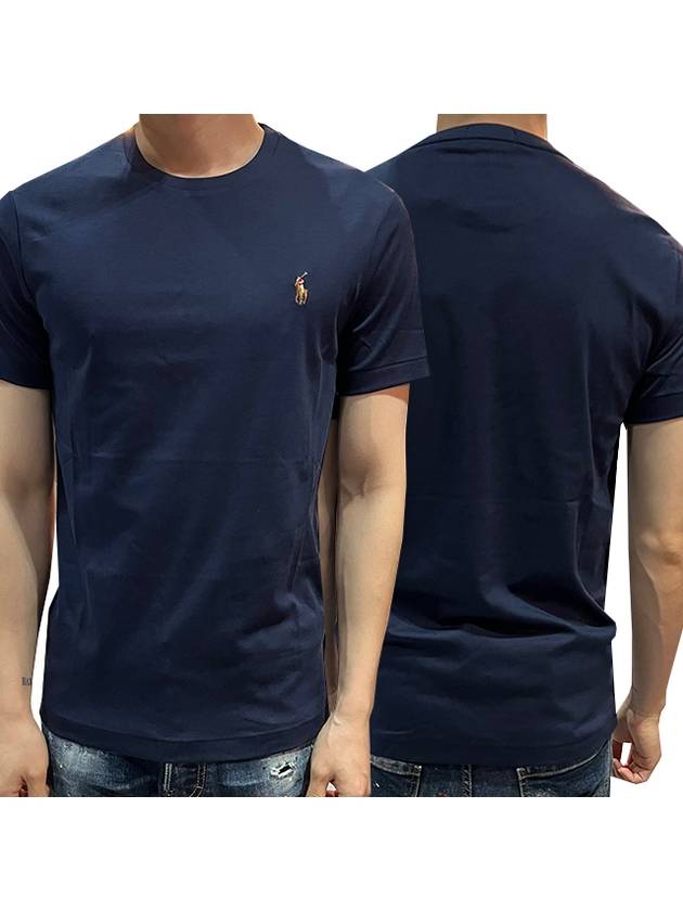 Embroidered Logo Pony Short Sleeve T-Shirt Navy - POLO RALPH LAUREN - BALAAN 2