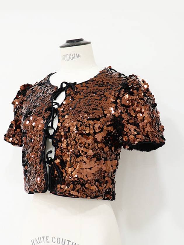 velvet sequin blouse - GANNI - BALAAN 3