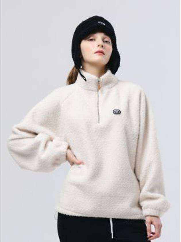 Thick Half Zip-up Overfit Poppy Ivory Sweatshirt DO6232SW13 - DOYOUKNOWMC GOLF WEAR - BALAAN 1