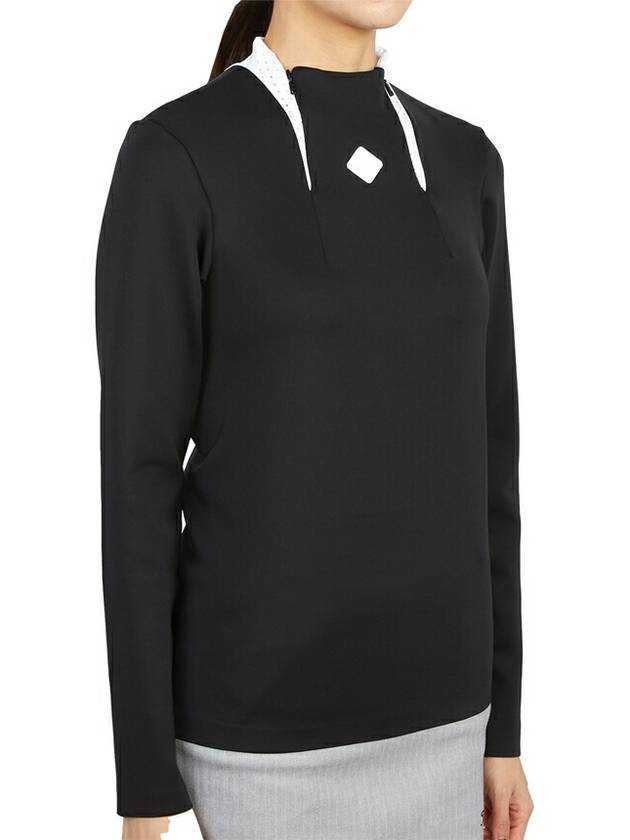 Golf Twinny Zip Mid Layer Long Sleeve T-Shirt Black - J.LINDEBERG - BALAAN 7