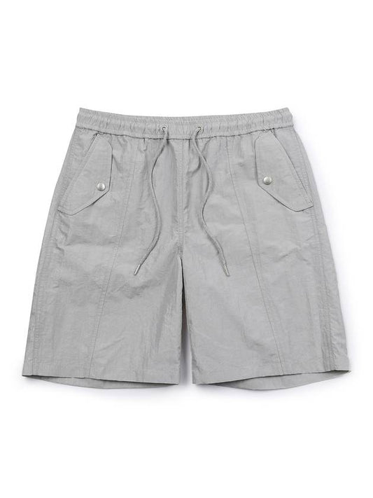 Wide banding flap pocket nylon shorts LIGHT GRAY - WEST GRAND BOULEVARD - BALAAN 2