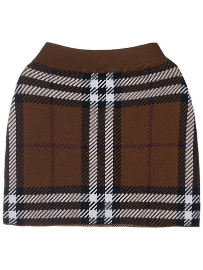 Check Jacquard Mini Pencil Skirt Brown - BURBERRY - BALAAN 2