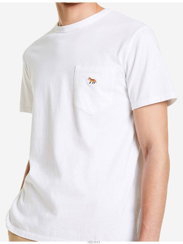 Baby Fox Patch Pocket Short Sleeve T-Shirt White - MAISON KITSUNE - BALAAN 3