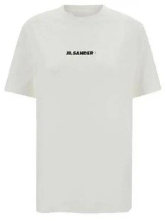 Logo Print Short Sleeve T-Shirt White - JIL SANDER - BALAAN 2