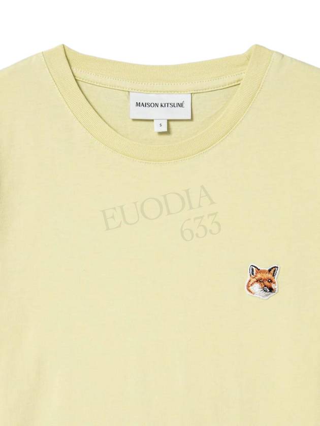 Fox Head Patch Regular Short Sleeve T-Shirt Chalk Yellow - MAISON KITSUNE - BALAAN 8